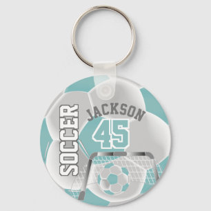 White and White Soccer ⚽ Ball Sport Key Ring