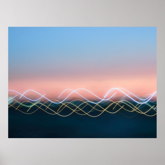 White and yellow curve lines poster (Front)