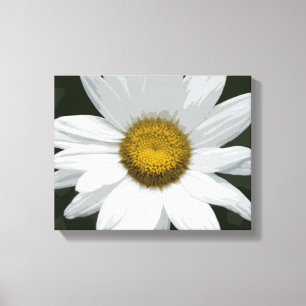 White and Yellow Daisy Flower Canvas Print