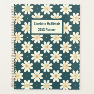 White and Yellow flower pattern Planner