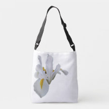 White and Yellow Iris Bag By KABFA Designs