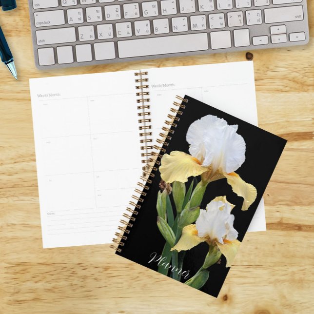 White and Yellow Irises Floral Planner (In Situ)