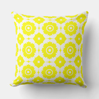 White and yellow pattern design cushion