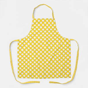 White and Yellow Polka Dot Apron