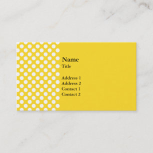 White and Yellow Polka Dot Business Card