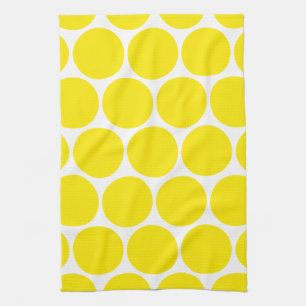 White And Yellow Polka Dots Pattern Towels