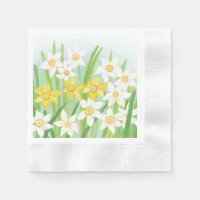 White and Yellow Spring Daffodils