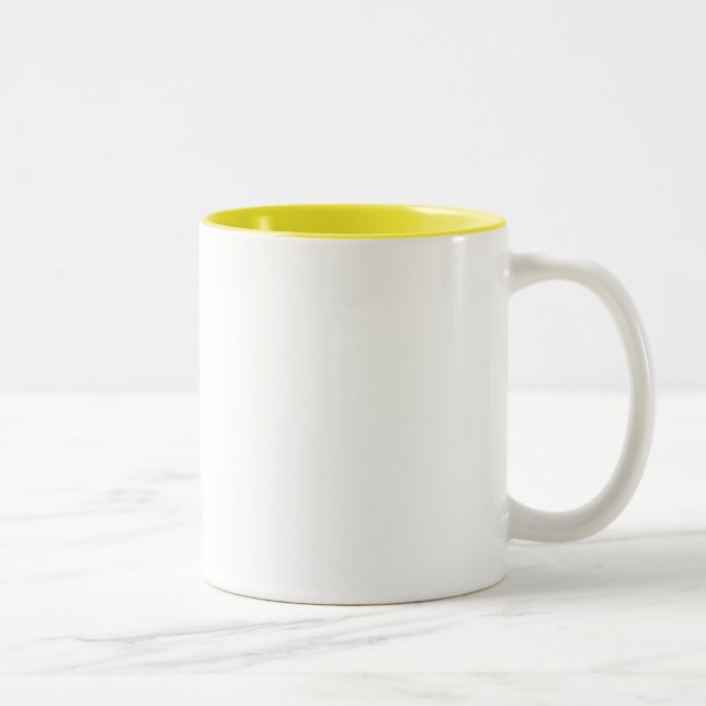 White and Yellow Two-Tone Coffee Mug (Right)