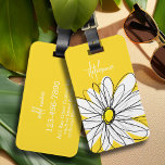 White and Yellow Whimsical Daisy Custom Text Luggage Tag<br><div class="desc">A zen and whimsical,  hipster piece of art. You can add a name,  monogram or other custom text. If you need to move the art around,  click on the customise button to make changes.</div>