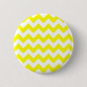 White and Yellow Zigzag Pattern 6 Cm Round Badge