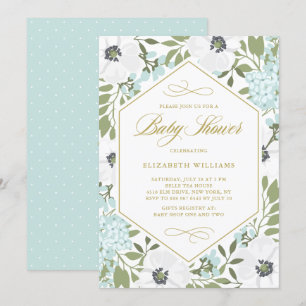 White Anemone Floral Gender Neutral Baby Shower Invitation