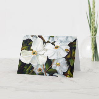 White Anemone Flower Greeting Card