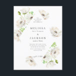 White Anemone Flower Wedding Invitation Postcard<br><div class="desc">White Anemone Flower Wedding Invitation</div>