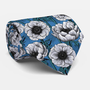 White anemone garden tie