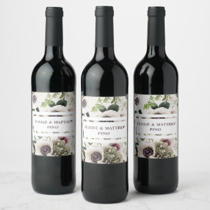 White Anemone on Snow White Wine Label