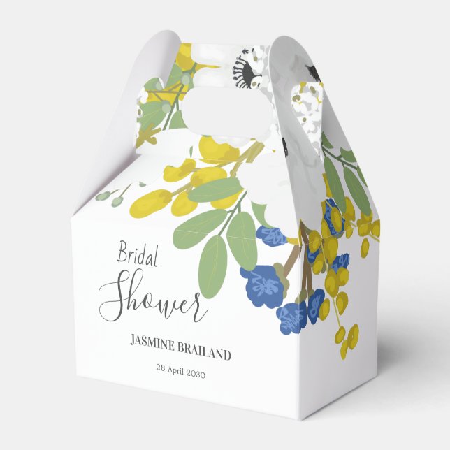 White Anemones Spring Floral Boquet Bridal shower Favour Box (Front Side)