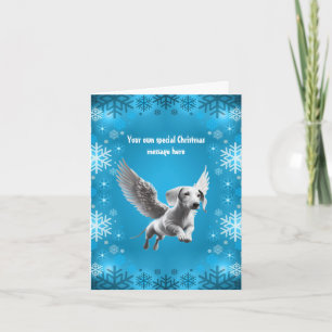 White Angel Dachshund Christmas Card