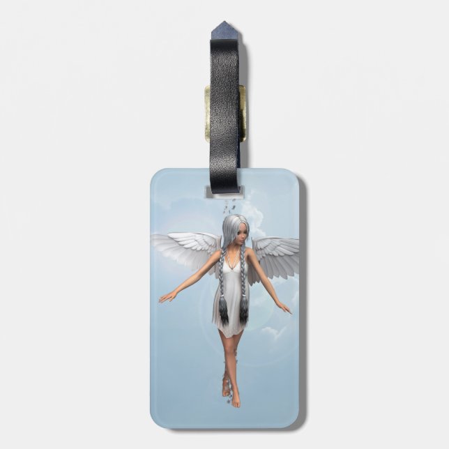 White Angel Luggage Tag (Back Vertical)