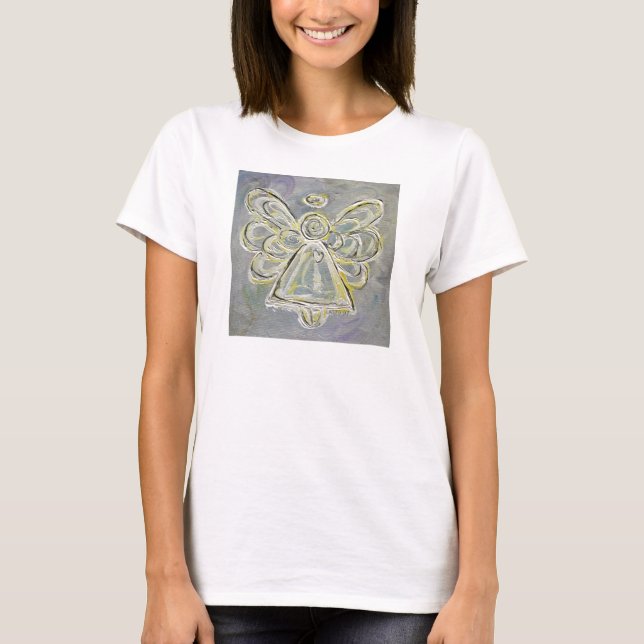 White Angel T-shirt (Image on the Front) (Front)