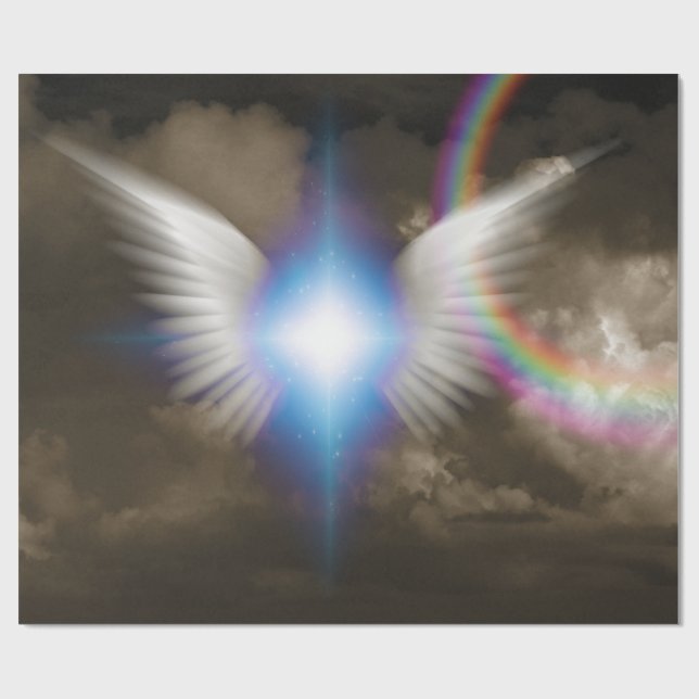 White angels wings wrapping paper (Flat)