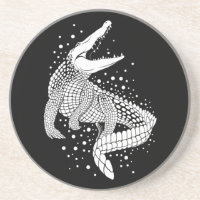 White Animal Silhouette - Crocodile