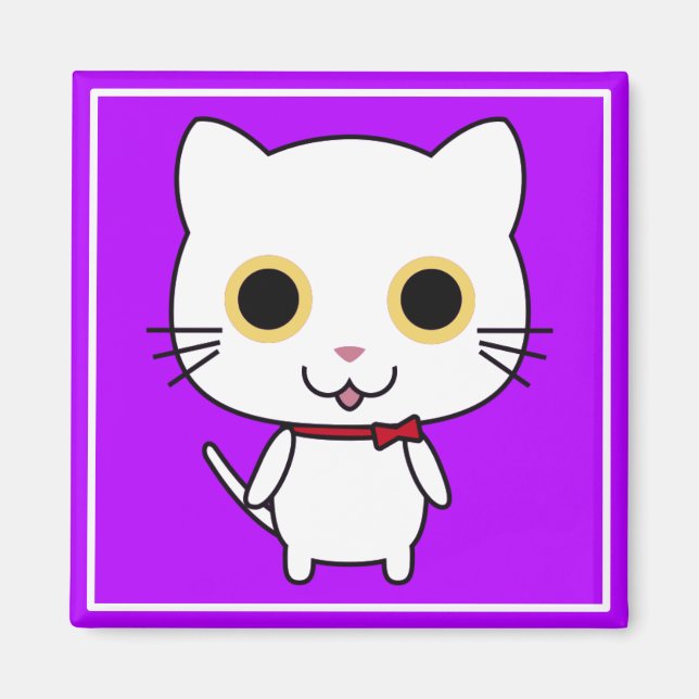 White Anthropomorphic Cat-47668 Magnet (Front)