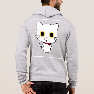 White Anthropomorphic Cat Hoodie