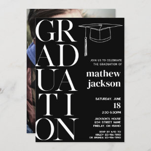 White Any Colour Background '24 Graduation Party Invitation