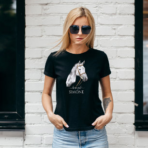 White Appaloosa horse portrait cowgirl equestrian T-Shirt