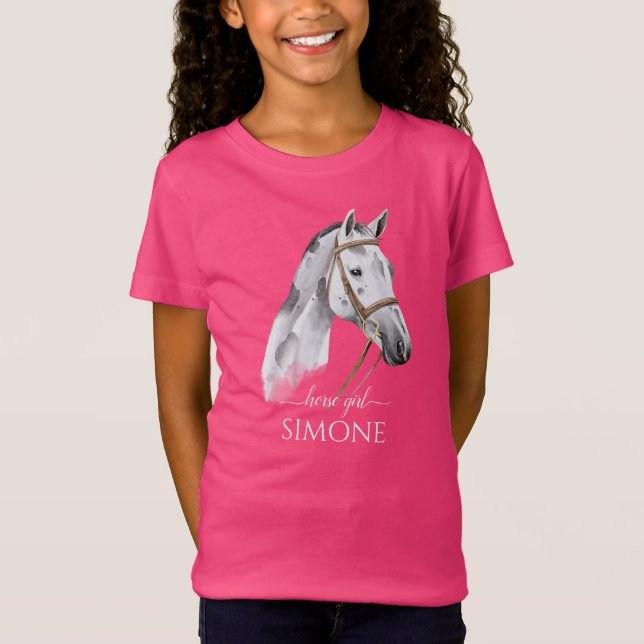 White Appaloosa horse portrait cowgirl equestrian  T-Shirt (Front)