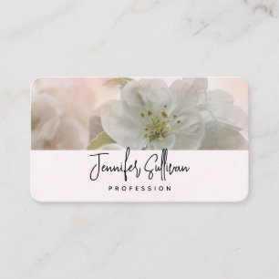 White Apple Blossom Photograph Business Card