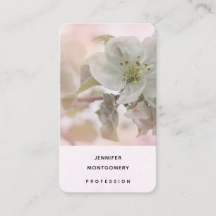 White Apple Blossom Photograph Business Card