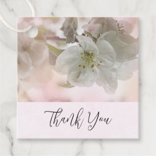 White Apple Blossom Photograph Thank You Favour Tags
