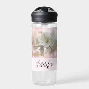 White Apple Blossom Photograph Water Bottle