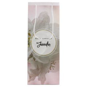  White Apple Blossom Photograph Wine Gift Bag