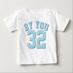 White & Aqua Baby | Sports Jersey Design Baby T-Shirt<br><div class="desc">White & Aqua Baby | Sports Jersey Design • Baby T-Shirt</div>