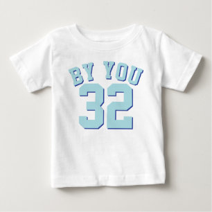 White & Aqua Baby   Sports Jersey Design T-Shirt