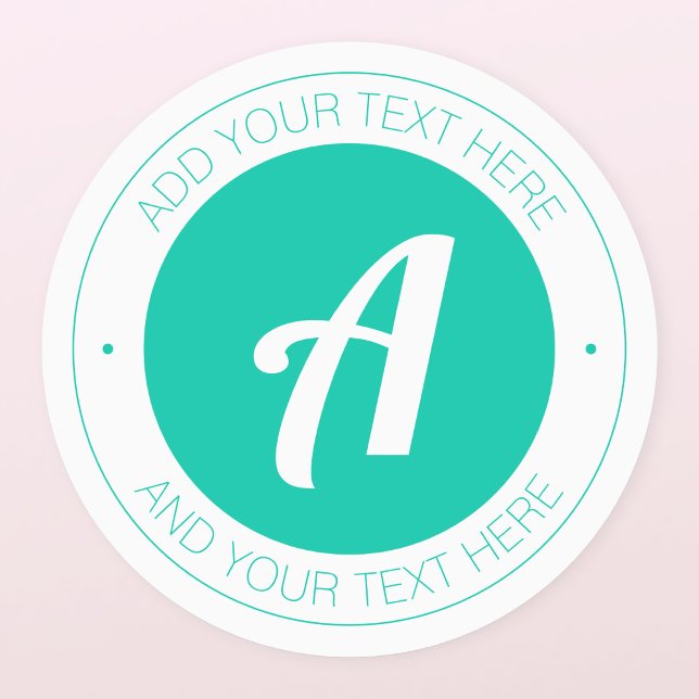 White & Aqua Green Monogram or Add logo Waterproof (Creator Uploaded)