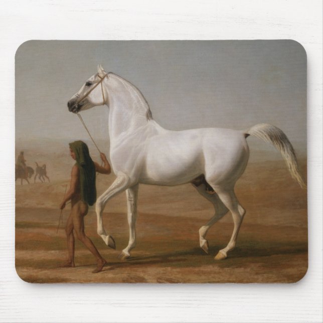 White Arab stallion Mouse Pad (Front)
