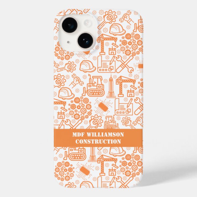 white Architectural Blueprint Engineer Pattern Case-Mate iPhone Case (Back)