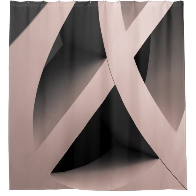 WHITE ARCHITECTURAL DESIGN SHOWER CURTAIN (Front)