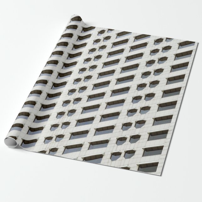 White architecture plan wallpaper wrapping paper (Unrolled)