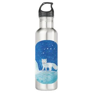 White Arctic Fox (Vulpes lagopus) Illustration 710 Ml Water Bottle