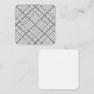 WHITE ARGYLE KNIT 2.5" Square Flat Card 