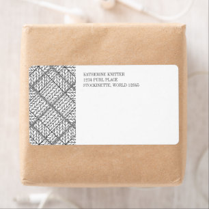 WHITE ARGYLE KNIT Shipping Address Labels