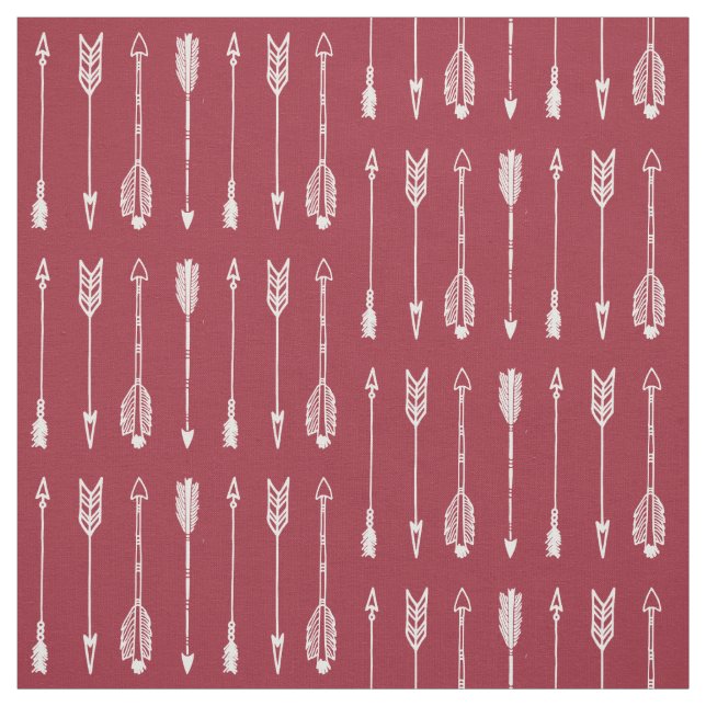 White Arrow Print Fabric (Swatch)