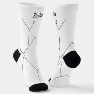 White Art Deco Design Socks
