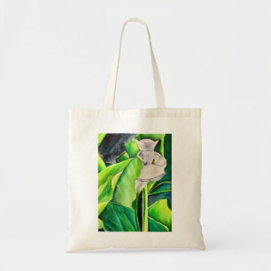 White Arum Lily watercolor tropical floral Tote Bag