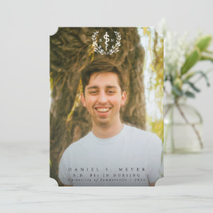White Asclepius RN Registered Nurse Graduation Announcement