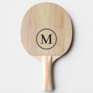 White Ash Wood Monogram Ping Pong Paddle